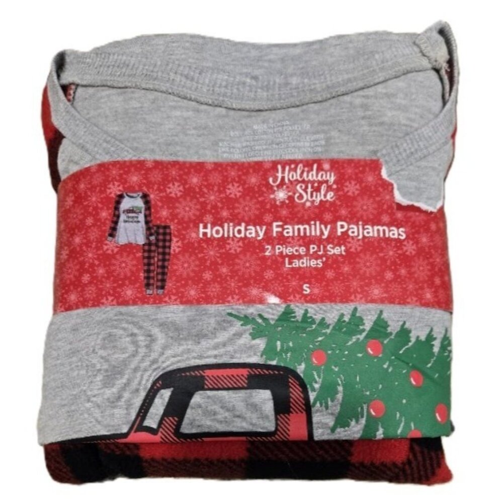Holiday Pajamas Set Women's Small 2 Piece Buffalo Plaid Long Sleeve NWT